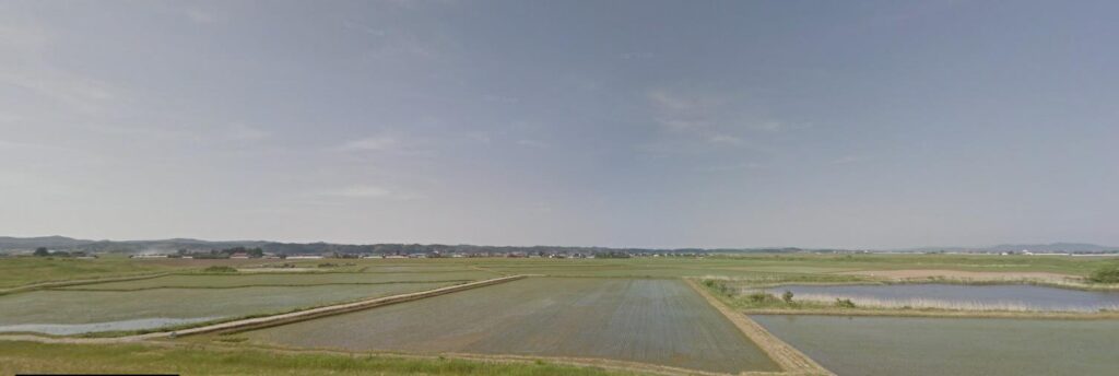 吉田川堤防から眺める田園風景